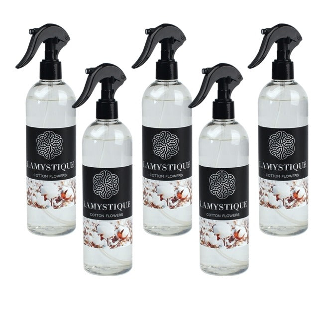 LaMystique, confezione da 5 profumatori spray per ambiente e tessuti, fragranza Cotone, 500 ml
