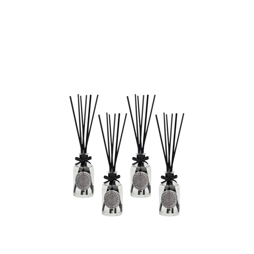LaMystique: set 4 diffusori a osmosi in vetro trasparente, fragranza Bergamotto e Pompelmo, 100 ml.