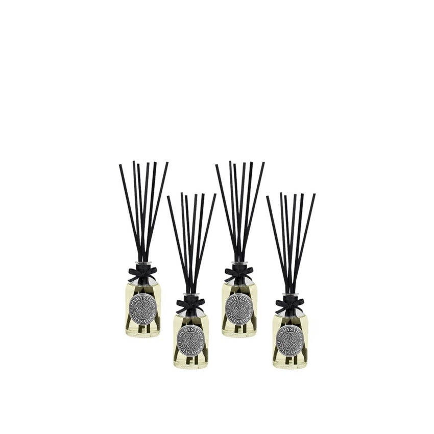 LaMystique, diffusore a osmosi in vetro trasparente, fragranza Citrus Bouquet, 100 ml, confezione da 4 pz.