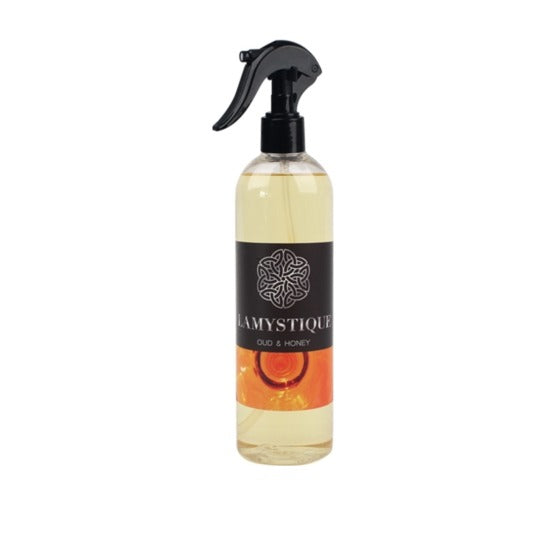 LaMystique, profumatore spray d'ambiente e tessuti, fragranza Oud & Honey, 500 ml