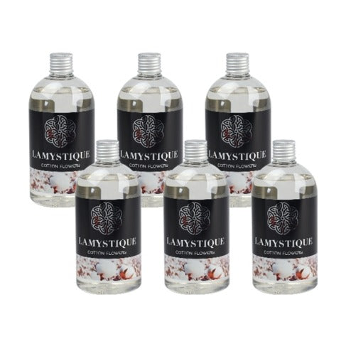 LaMystique, confezione da 6 refill per diffusore a osmosi, fragranza Fiori di Cotone, 500 ml