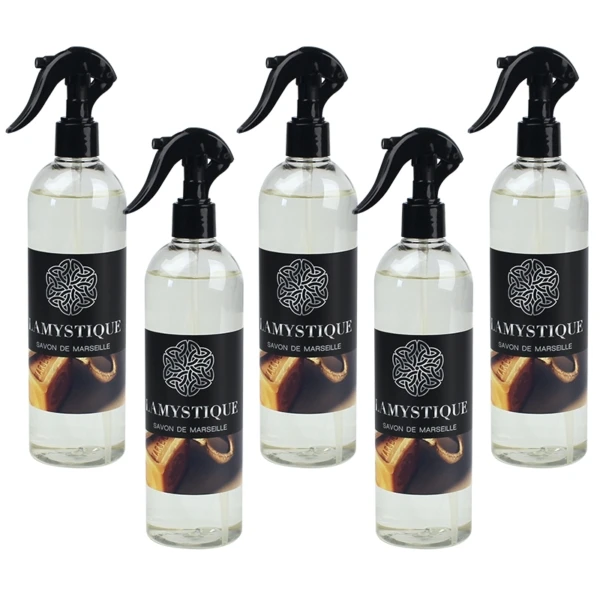 Confezione da 5 profumatori per ambienti e tessuti, fragranza Sapone di Marsiglia, 500 ml