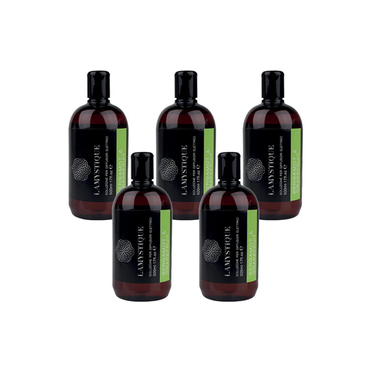   LaMystique, pack of 5 refills for ultrasonic electric diffuser, Bergamot and Grapefruit fragrance, 500 ml   