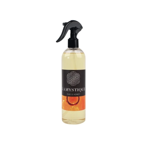 LaMystique, profumatore spray d'ambiente e tessuti, fragranza Oud & Honey, 500 ml